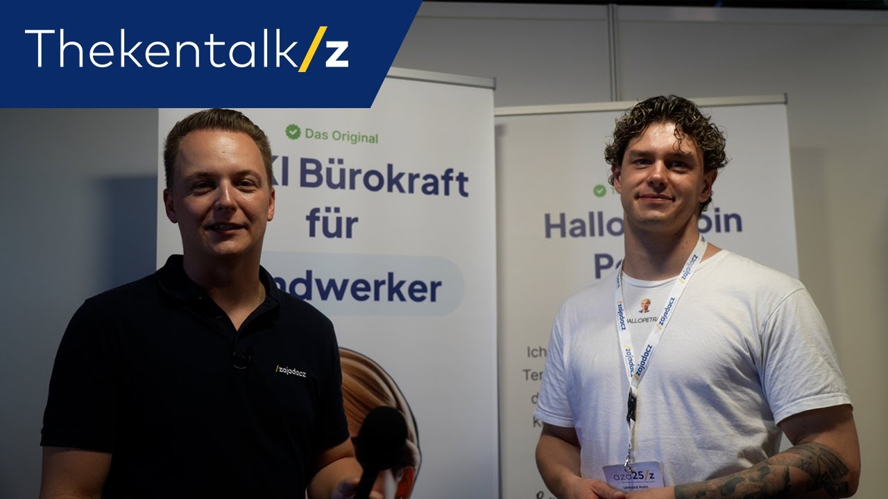 Videovorschau: Thekentalk/z #38, aza25-Spezial: Hallo Petra, die KI-Bürokraft fürs Handwerk